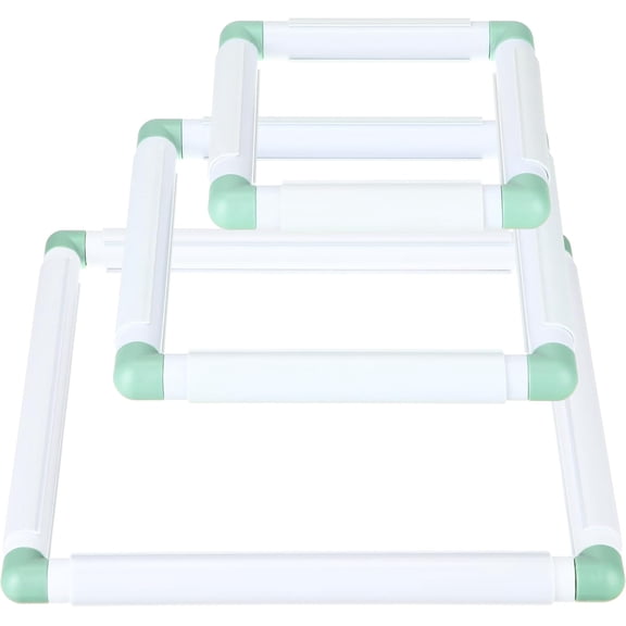 ABCISI Embroidery Hoop, 3 Pcs Cross Stitch Hoops and Frames, Rectangular Cross Stitch Embroidery Snap Frame DIY Sewing Tool for Quilting Silk-Painting 6 x 6, 8 x 8, 11 x 11 in(Green)
