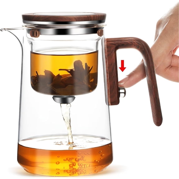 ABCISI Enchant Tea Pot - 800ml/27.1oz Witchcraft Magic Glass Teapot, Magnetic Water Separation Design, Borosilicate Infuser Pot with Strainer for Loose Leaf & Herbal Teas, Ideal for Tea Maker