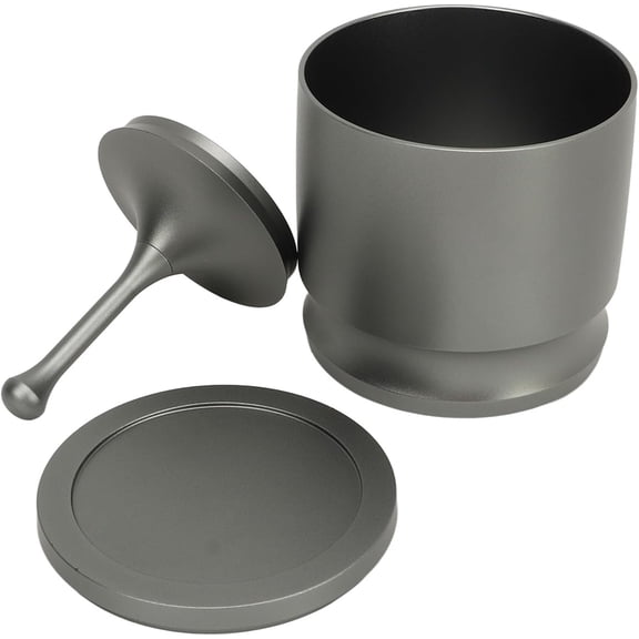 ABCISI Espresso Blind Shaker, 58mm Aluminum Alloy Anti Flying Coffee Powder Rings Dosing Rings Press Espresso Stirrer Tool Coffee Dosing Cup for Home and Commercial Use (Grey)