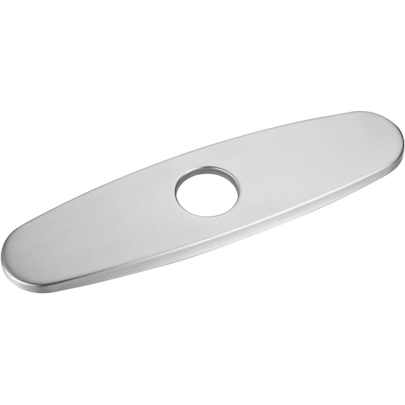 ABCISI Faucet Plate, Kitchen Sink Cover, Stainless Steel Faucet Deck Plate for 1 or 3 Hole, Bathroom or Kitchen Sink Faucet 10 Inch Escutcheon Hole Covers (Brushed Nickel)