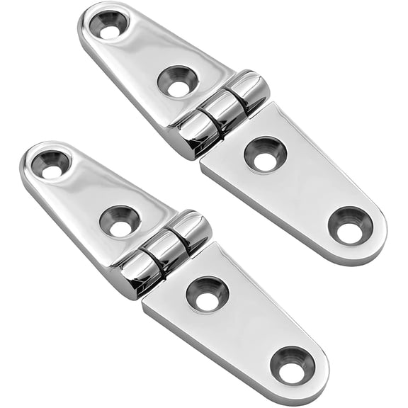 CATPAN Heavy Duty Boat Hinge Strap Mirror Polished Marine Hinges Mount Hardware Hatch Stainless Hinge Door Corrosion Resistance SUS316 3.99 inch x 1.02 inch 2pcs