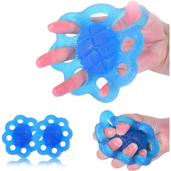 ABCISI Finger Exerciser and Hand Strengthener Rehab, medium size for comfortable grip, Exercise Squeeze Ball for Hands (Blue)