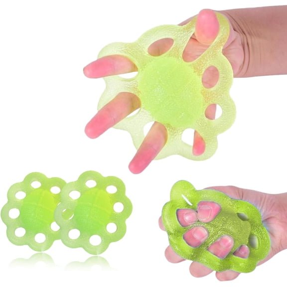 ABCISI Finger Exerciser and Hand Strengthener Rehab, medium size for comfortable grip, Exercise Squeeze Ball for Hands (Green)