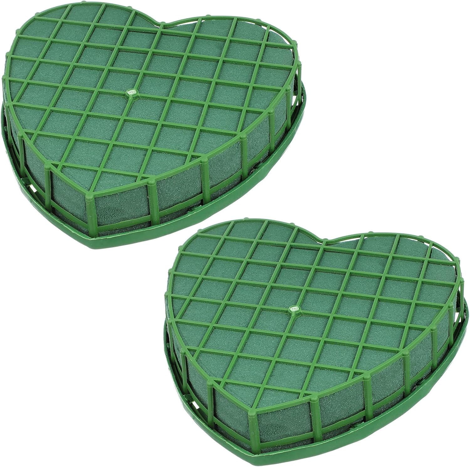 ABCISI Floral Foam Blocks 2pcs Heart Flower Arrangement Base - Dry & Wet Polystyrene Blocks for DIY Flower Arranging
