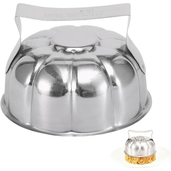 ABCISI Flower Shaped Rice Mold with Handle, Fried Rice Press Mold, Cute Stainless Steel Press Mold for Omurice, Tamagoyaki, Omelette, Sushi & Egg, Home Restaurant DIY Kitchen Dish Decoration Maker