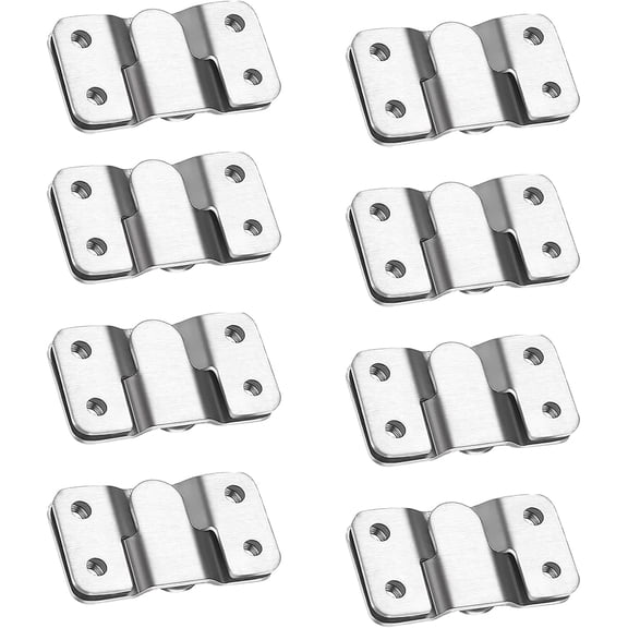 ABCISI Flush Mount Bracket, Headboard Wall Mounting Brackets-56 x 30mm Interlocking Hanging Bracket, Mounting Hardware for Picture Hanging and Sectional Couch Connectors (8 Pairs)