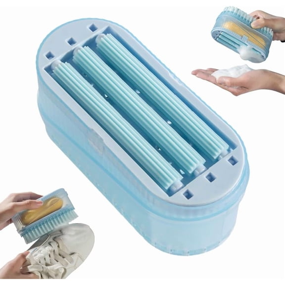 ABCISI Foaming Soap Box with Roller for Laundry, Portable Soap Box Holder Scrubber, Bubble Case Bar Dispenser, Soap Cleaning Storage Organizer (1-PC)