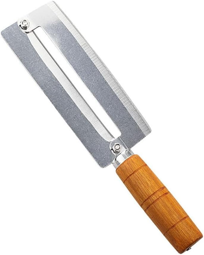 ABCISI Fruit Peeler Tool Tool Cane Sugar Peeler Knife Cutter Wooden Wood Kitchen Stainless Planing Peeling Handle with Peeler: Paring Steel Fruit Pineapple Fruit Peeler Steel