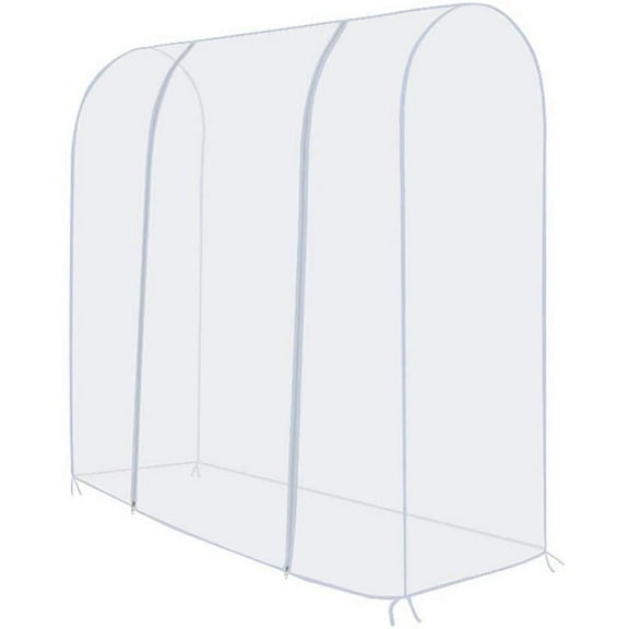 ABCISI Garment Rack Cover, Transparent Clothing Rack Cover 5 Ft with Strong Zipper, Waterproof Protector for Garment Rack 47" X 20" X 59" (120 X 50 X 150 cm)- Only Cover