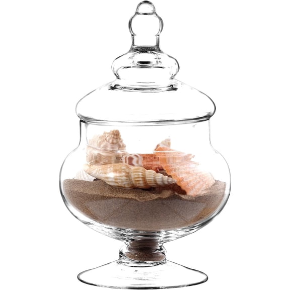 ABCISI Glass Storage Jar with Airtight Lid, Kitchen Container for Snacks Candy and Flour, Decorative Elegant Storage Display Jar, Practical Glass Canister for Home Wedding Organization