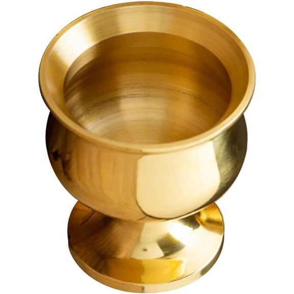 ABCISI Gold Buddha Water Offering Cup Brass Altar Cup Sacrificial Tea Goblet Decorative for Sacrificial Tea Yoga Meditation Incense Temple Decor(1.97 x 1.97 x 1.85 inch)