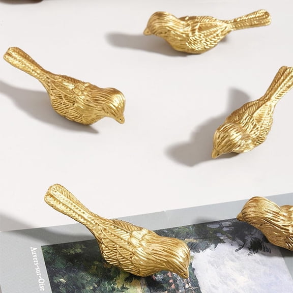 ABCISI Gold Cabinet Knob, Bird Shape Cabinet Drawer Knobs Handles, Provide a Chic Look for Kitchen or Bathroom, Zinc Alloy Gold Animal Knob for Dresser for Home Kitchen, Easy to install, 4 Pack