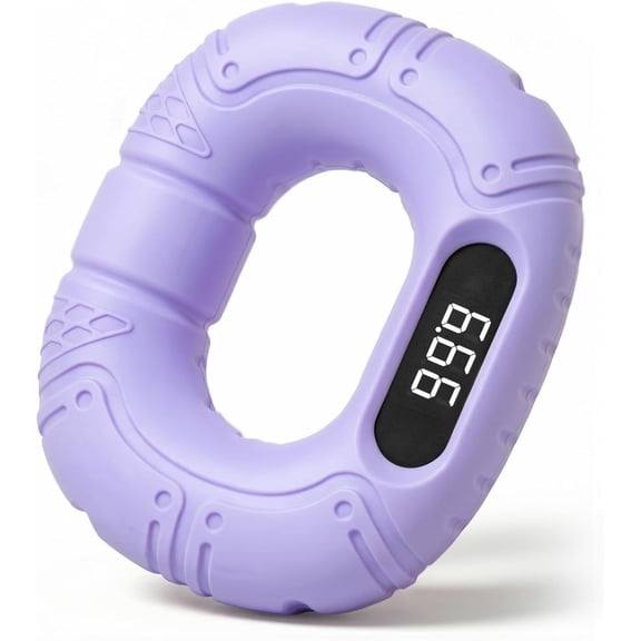 ABCISI Hand Grip Strengthener with Counting and Pages, Rechargeable Digital Grip Strength Tester, LED Display, Hand Strengthening Devices, Portable Gym & Therapy Accessories, Purple