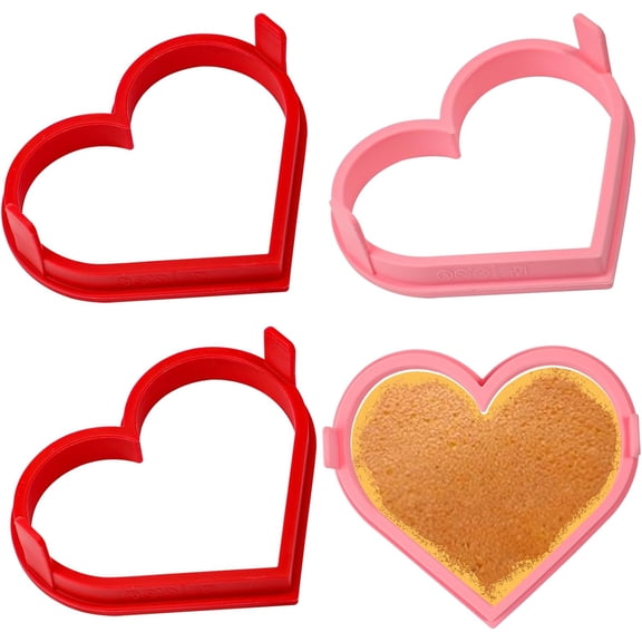 ABCISI Heart Shape Pancake Mold, 4 Inch Silicone Pancake Molds, 4 Pack Nonstick Heart Pancake Shaper for Valentine's Day, Fun Cake Ring Mold Large Egg Rings for Griddle Cooking