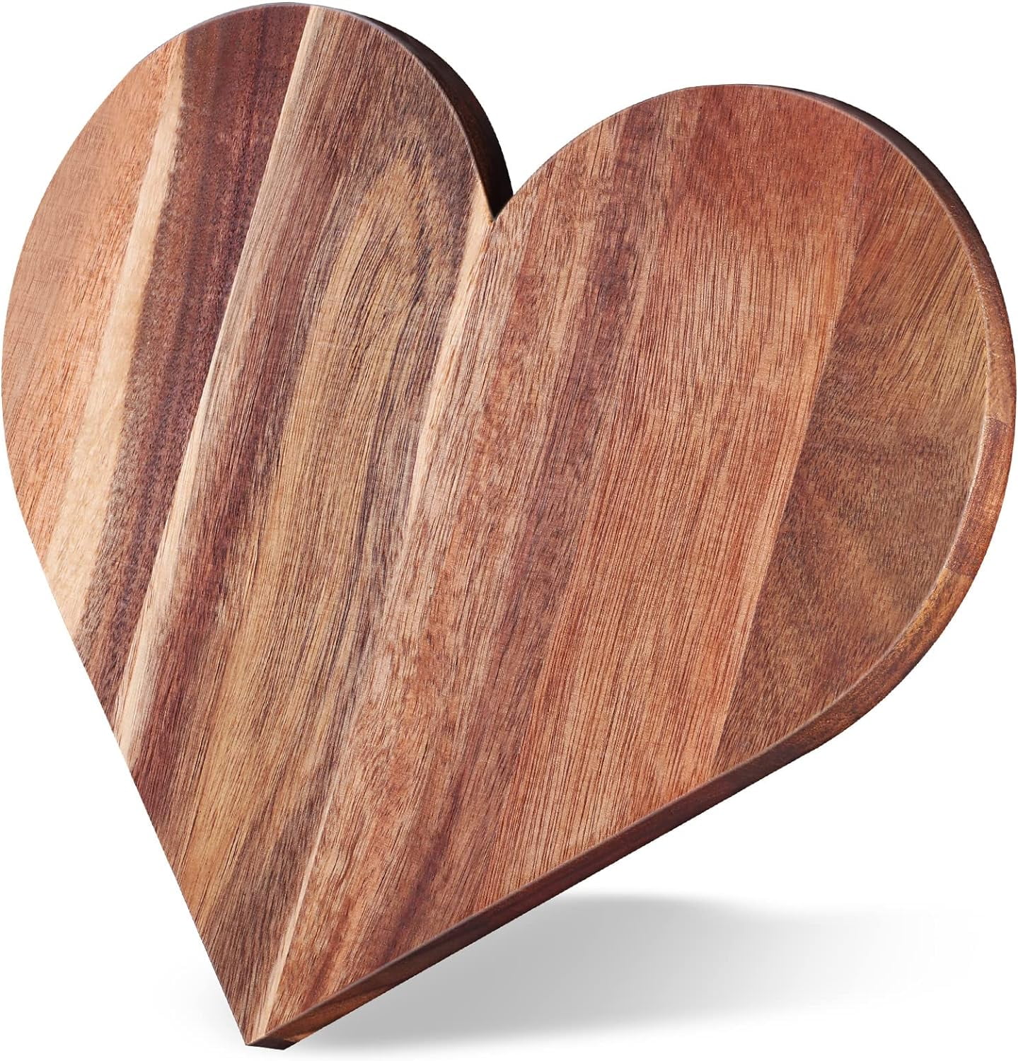 ABCISI Heart Shaped Cutting Board, Acacia Wood Bread Cheese Serving Platter, Serving Charcuterie Board for Meat Cheese and Vegetables, Women Gifts, 12 x 10 inches(Classic Style)