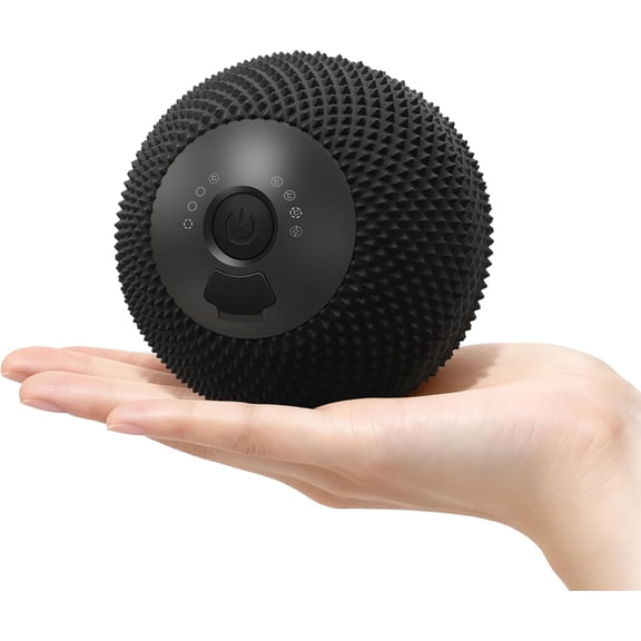 ABCISI Heating Vibrating Massage Ball with 7 Modes & Memory Function for Myofascial Release, Deep Tissue and Trigger Point Muscle Therapy - Targets Back, Hip, Leg, Neck & Foot (Black)