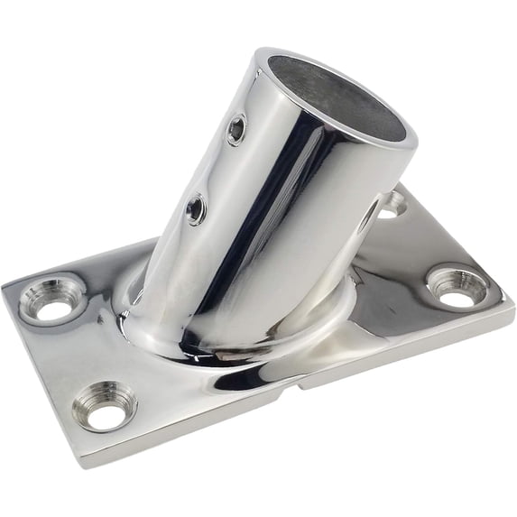 ABCISI Heavy Duty Boat Hand Rail Fitting, 60 Degree 1 inch Rectangular Base-Marine 316 Stainless Steel Deck Hardware