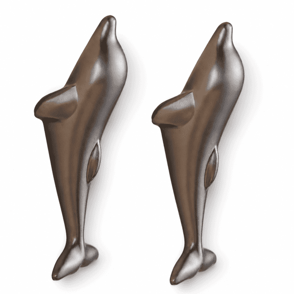 ABCISI Heavy Duty Dolphin Hook, Wall Hook for Hanging Hat Clothes Robe Bag, Zinc Alloy Wall Mounted Coat Hook Bath Towel Hangers for Bathroom Livingroom Kitchen Hallway Hotel, 2 Pack, Gray