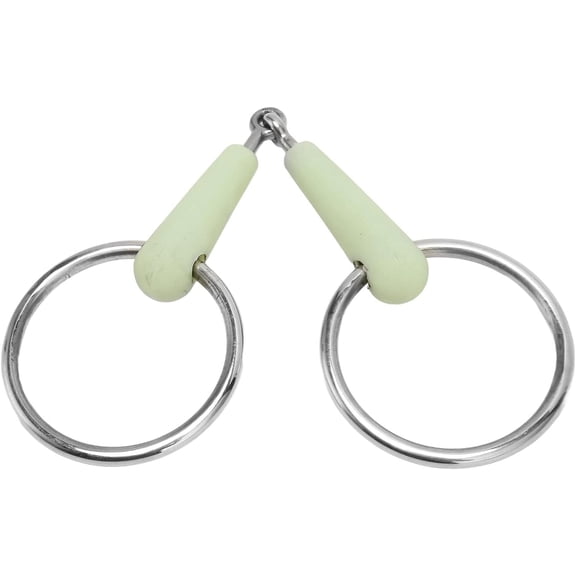 ABCISI Horse Snaffle Bit, Rubber Wrapped Stainless Steel Loose Ring Horse Mouth Bit Loose Link, Snaffle Bits for Horses with Flavor for Horse Training and Riding