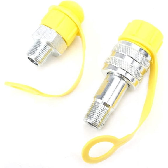 ABCISI Hydraulic Coupling Quick Disconnect Set, ZG3/8 Thread High Pressure 70Mpa Coupling Set with Safety Lock for Construction Equipment, Chrome Plated Steel Mechanical Oil Pipe Coupler