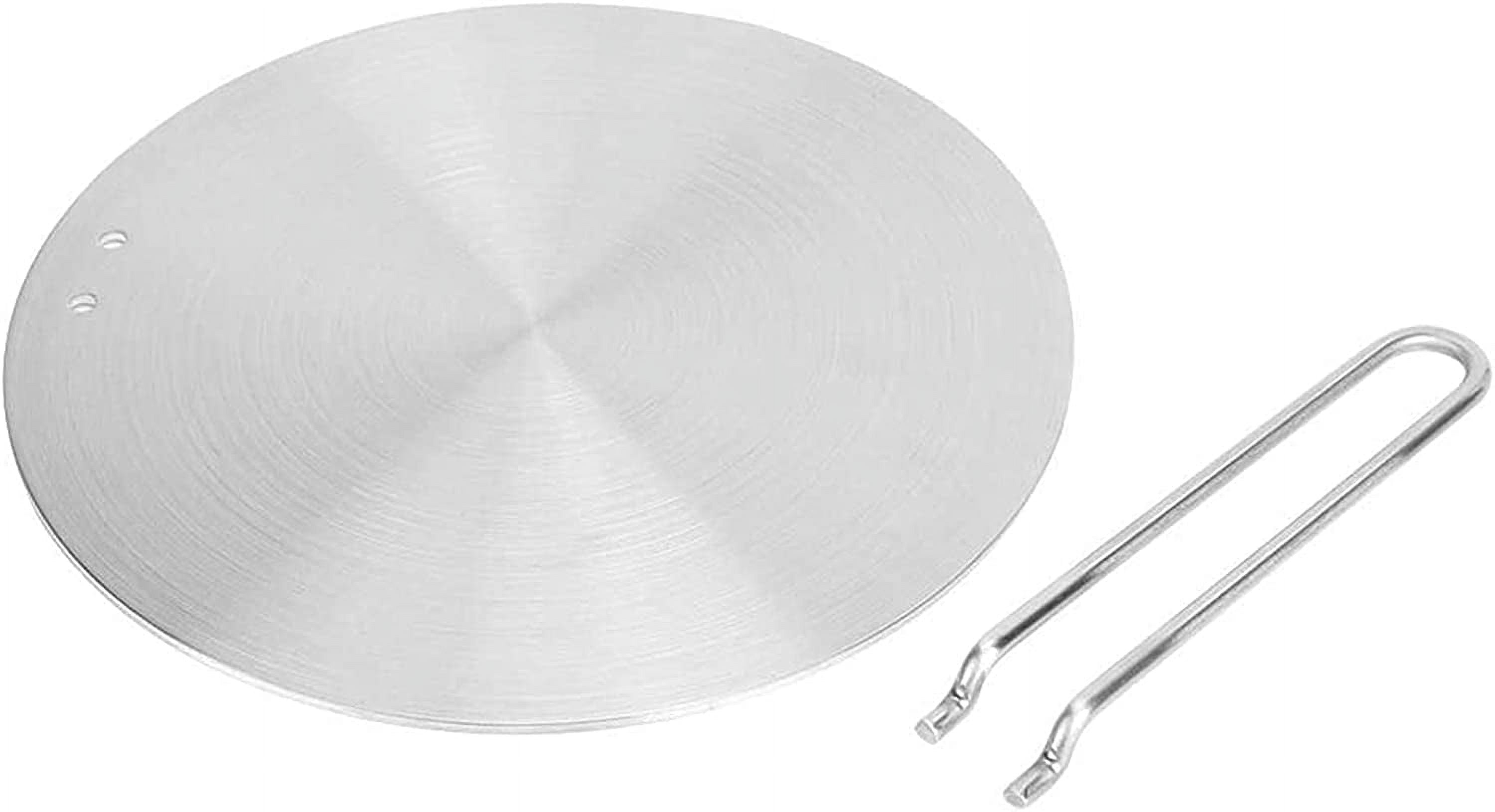 ABCISI Induction Converter Heat Diffuser Simmer Ring Plate,Stainless Steel Heat Diffuser Induction Plate with Stainless Handle Adapter Converter Gas Electric Cooker Plate (20cm)