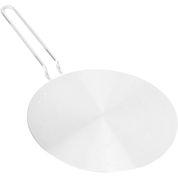 ABCISI Induction Converter Heat Diffuser Simmer Ring Plate,Stainless Steel Heat Diffuser Induction Plate with Stainless Handle Adapter Converter Gas Electric Cooker Plate (22cm)