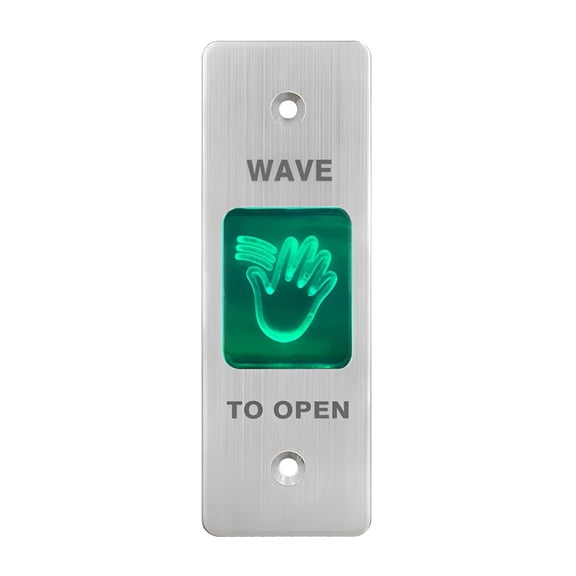 ABCISI Infrared Sensor Exit Button, DC 12V 24V Wall Embedded Mount IR Door Release Touch-Free Switch, No Touch Exit Button with LED Light Indicator for Door Access Control, 4.53'' x 1.57''
