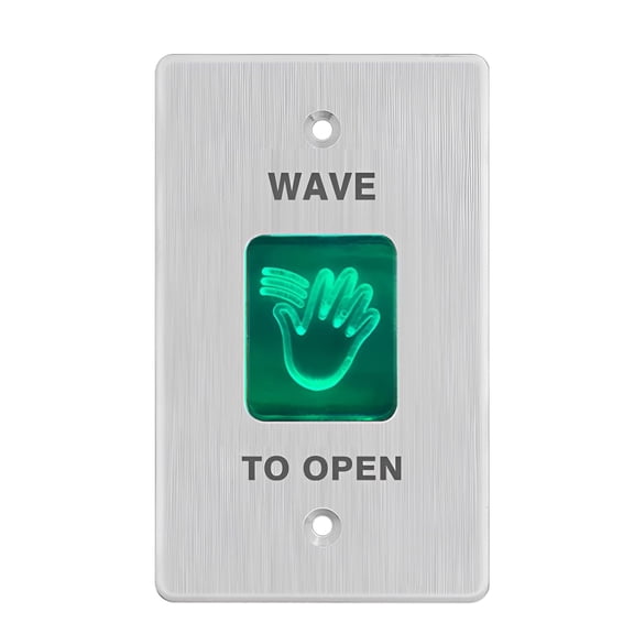 ABCISI Infrared Sensor Exit Button, DC 12V 24V Wall Embedded Mount IR Door Release Touch-Free Switch, No Touch Exit Button with LED Light Indicator for Door Access Control, 4.53'' x 2.76''