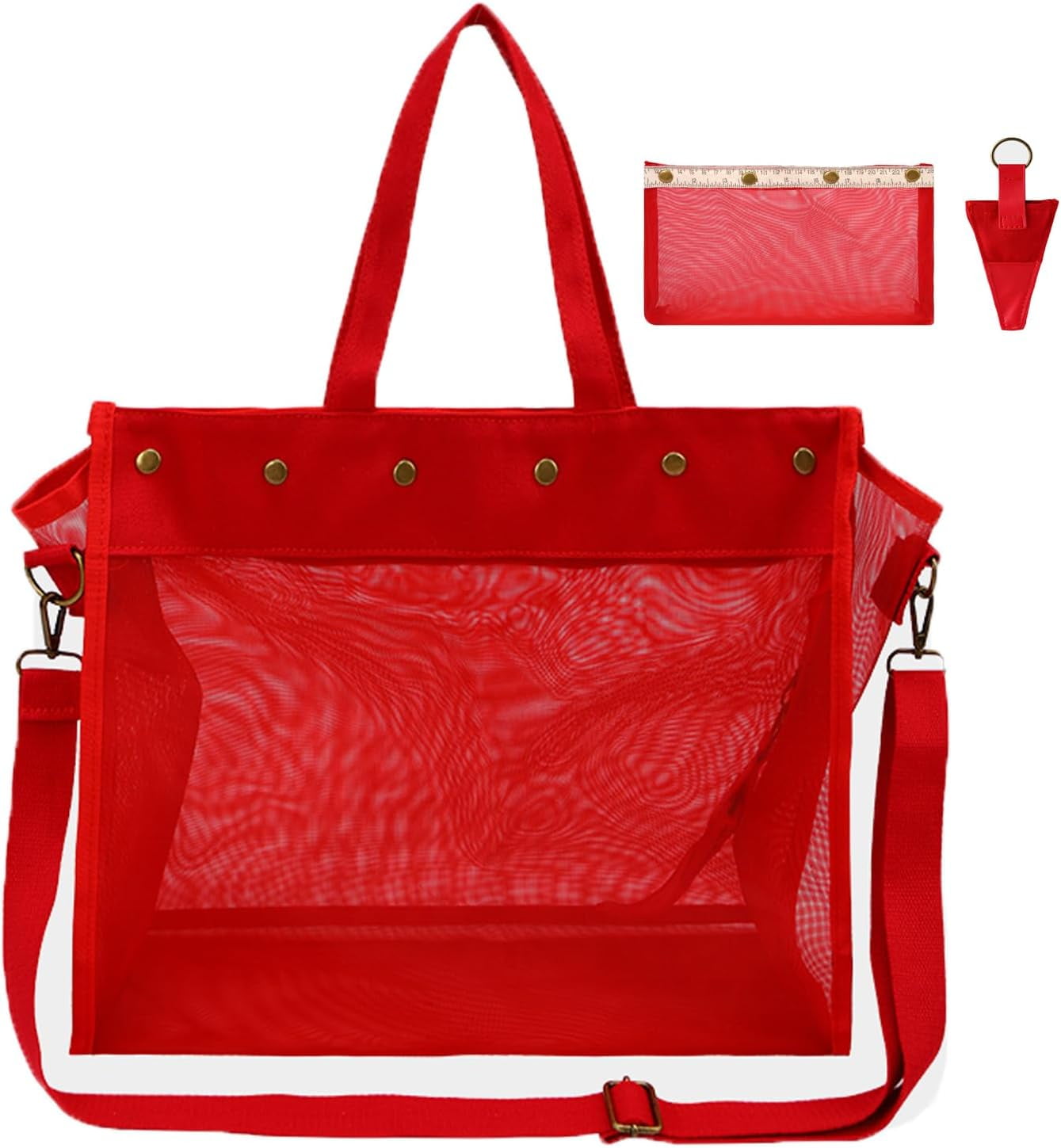 ABCISI Knitting Bag Large Yarn Storage Organizer, Crochet Bags and Totes, Yarn Bags for Crocheting, Crochet Storage Bags for Crochet Hooks Knitting Needles, Knit Bags for Crochet Lovers (Red)