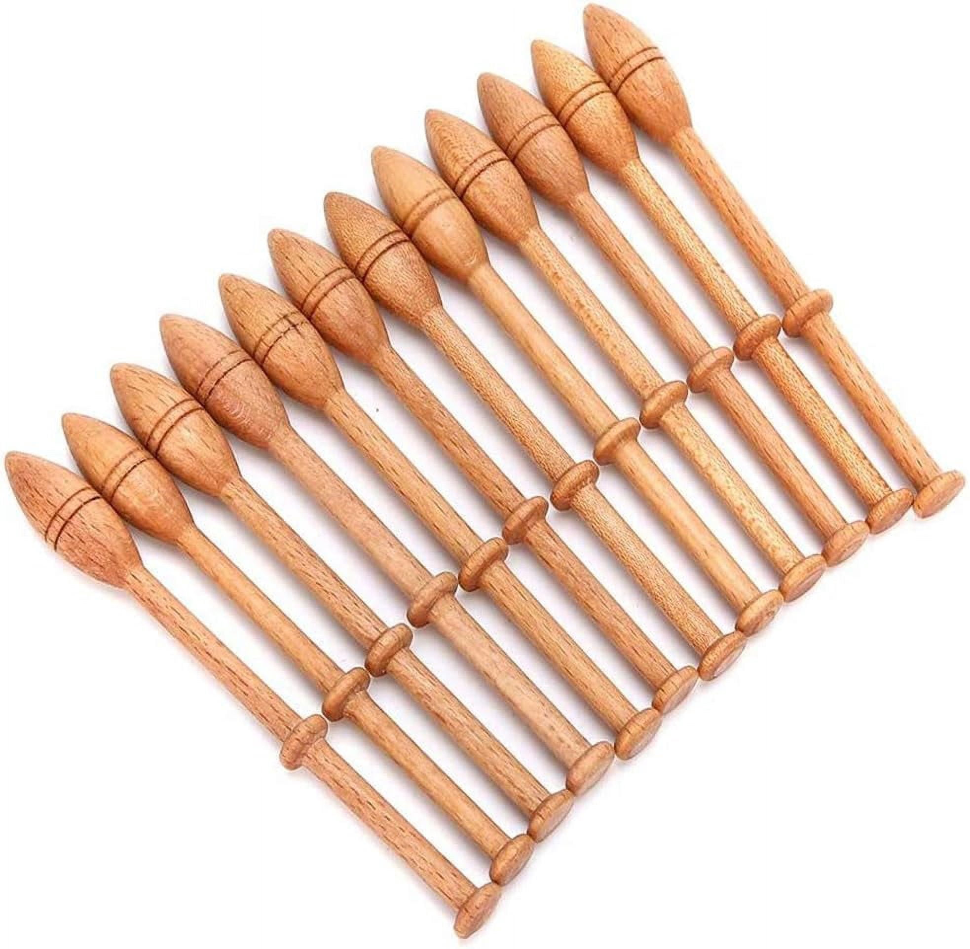 ABCISI Lace Bobbin Hardwood, 12pcs 4.3in Practical DIY Beech Lace Bobbin Sewing Tools, Durable Lace Robbin Weaving Tools for Hand-knitting DIY Tools, Like Sweater, Hats, Scarves, Gloves, Socks, Shoes