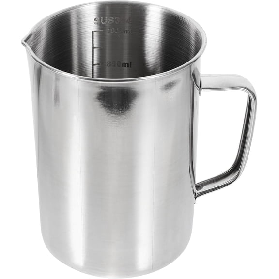 ABCISI  Large Stainless Steel Measuring Cup, 32OZ Metal Measuring Pitcher with Handle and Embossed Scale, Coffee Milk Frothing Pitcher Latte Art Cup for Science Experiments Kitchen Liquid Mixing