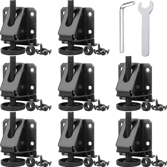 ABCISI Leveling Feet, Heavy Duty Furniture Levelers Adjustable Table Leg Leveler w/Lock Nuts for Furniture, Table, Cabinets, Workbench, Shelving Units and More, Black (8 pack)