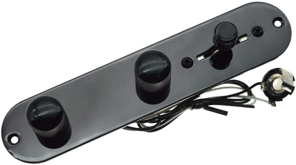 ABCISI Loaded Control Plate, Pre-Wired 3-Way Control Plate with Wiring Harness for FD Tele/Telecaster Guitars, Improve the Tone of Guitar, Easy Installation, Black