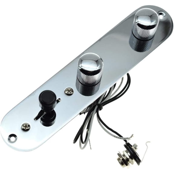ABCISI Loaded Control Plate, Pre-Wired 3-Way Control Plate with Wiring Harness for FD Tele/Telecaster Guitars, Improve the Tone of Guitar, Easy Installation, Chrome