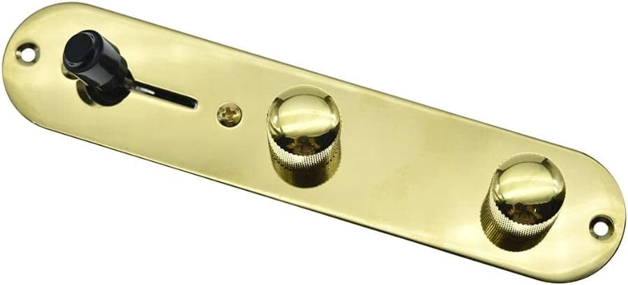 ABCISI Loaded Control Plate, Pre-Wired 3-Way Control Plate with Wiring Harness for FD Tele/Telecaster Guitars, Improve the Tone of Guitar, Easy Installation, Gold