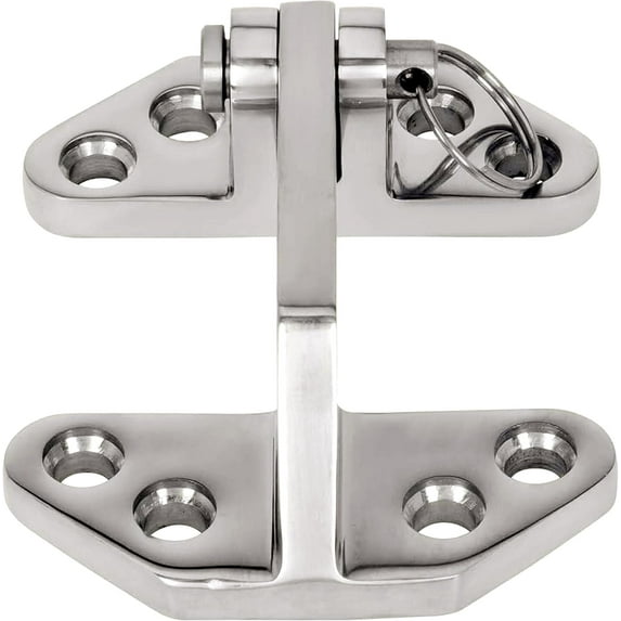 ABCISI Long Reach Stainless Hatch Hinge, Heavy Duty Marine Grade 316 Steel With Removable Pin - Ship RV Accessories Yacht Hardware (1PC)