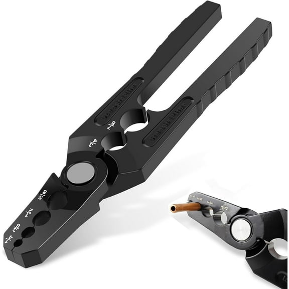 ABCISI Manual Copper Tube Rounder Flat Tube Repairer Pliers with 6 Hole - for 1/4", 3/8", 1/2", 5/8", 3/4" 7/8" Aluminum Pipe, Refrigerant Copper Tubes and Thin-Wall Steel Tube