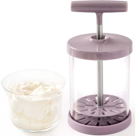 ABCISI Manual Whipping Cream Dispenser, Handheld DIY Whipped Cream Dispenser, Professional Cream Whipper Maker With Non-Slip Silicone Base for Shop Kitchen Salad Dressings Frothy Drinks Milk Frother