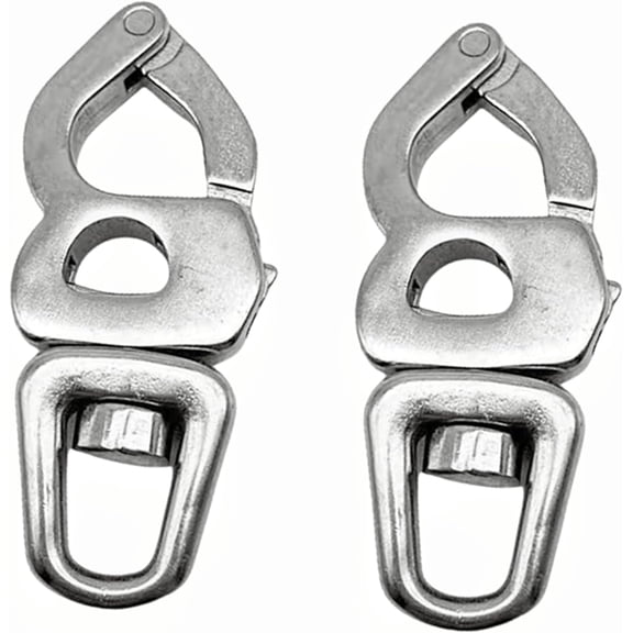 ABCISI Marine 316 Stainless Steel Quick Release Snap Shackle,360 Degree Rotation Sailing Rigging Fast Eye Snap Hook (86.3mm)