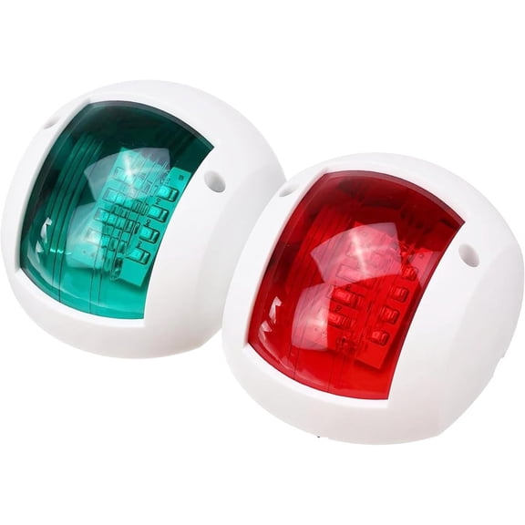 ABCISI Marine LED Navigation Side Bow Lights, Red & Green, Waterproof Running Lights For Marine Yacht Position Light, Parking Lamp, 8 LED per Bulb, Suitable for Boats, Yachts, Fishing Boats (white)