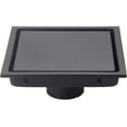 thumbnail image 1 of ABCISI Matte Black Shower Drain Square 6 inch SUS304 Stainless Steel Shower Floor Drain with Hair Strainer Tile Insert Shower Drain Cover, 1 of 14