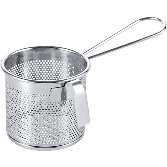 ABCISI Mesh Strainer, Stainless Steel Hot-Pot Mesh Net Colander with Hook, Skimmer Drain Spoon, Serving Soups Kitchen Essential, Asian Strainer Ladle Colander, Tea Strainer( 16.5X8X7CM)