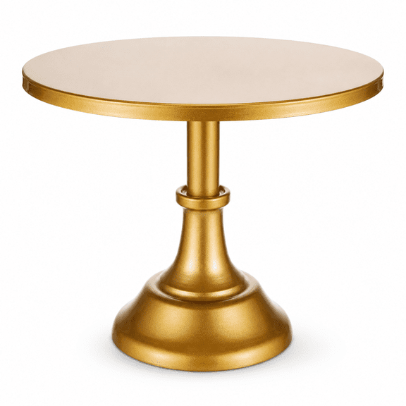 ABCISI Metal Cake Stand, Round Gold Dessert Display Pedestal with Stable Base for Birthday, Wedding, Baby Shower, Cupcakes, Parties and Baking, 10 Inch