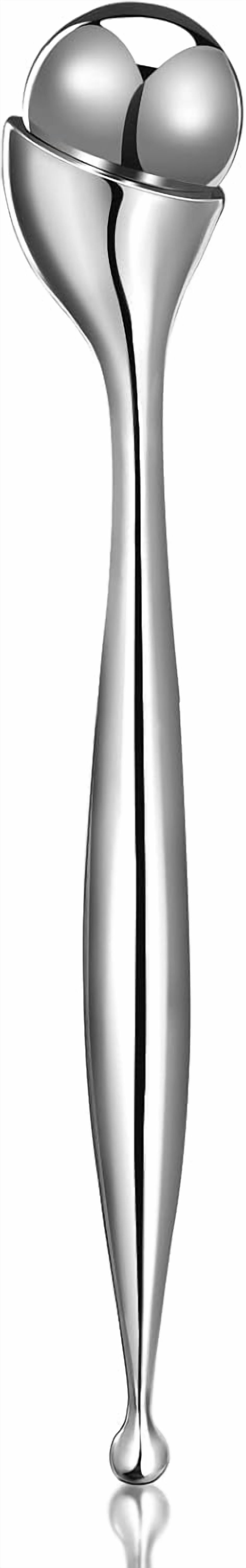 ABCISI Metal Eye Roller, Eye Cream Roller Wand, Facial Roller Massager - Reduces Puffiness, Dark Circles, Cooling Therapy for Tired Eyes (with Applicator)