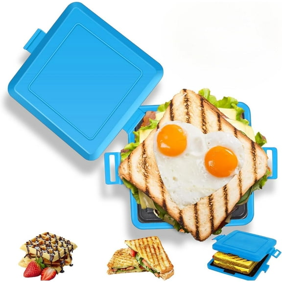ABCISI Microwave Toastie Sandwich Maker, No Electricity Needed, Fast Heating Crisper Tray, Dishwasher Safe, The Perfect Gifts For Holidays, Birthdays, Or Housewarming (blue)