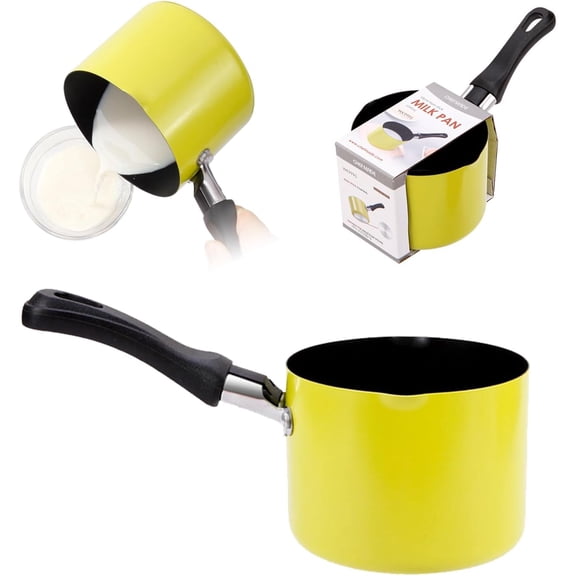 ABCISI Mini Saucepan, Mini Milk Coffee Warmer, 0.5QT Nonstick Butter Warmer with Insulated Handle,Practical Multi Melting Pot with 2 Pour Spouts,Perfect Size for Heating Smaller Liquid Portions,Green