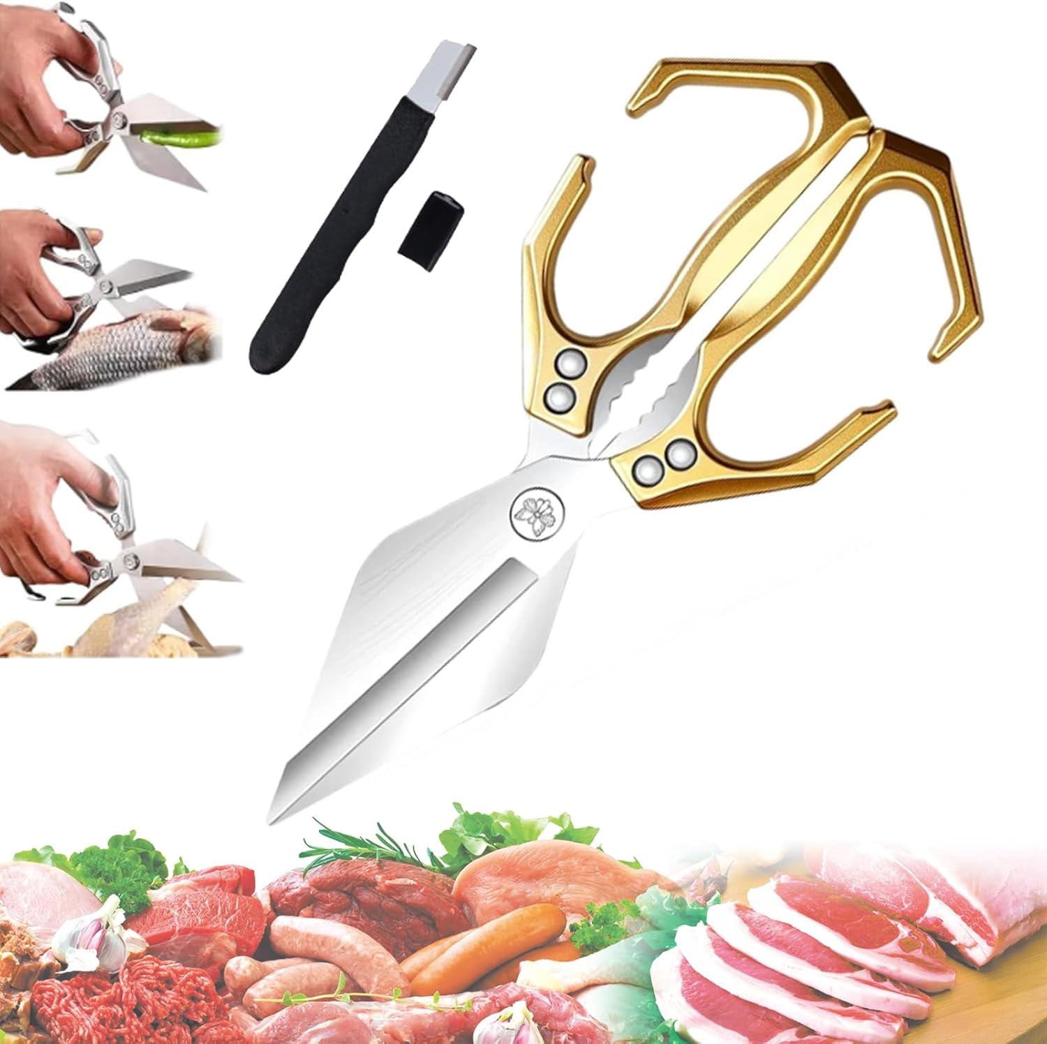ABCISI Multifunctional Heavy-Duty Kitchen Shears with Large Blade ...