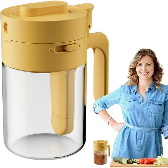 ABCISI Multifunctional Seasoning Box, Spice Jar Set with Lid and Spoon, Airtight Glass Seasoning Containers for Coffee Tea Sugar Salt, Ideal for Kitchen Storage & Organization (Yellow)