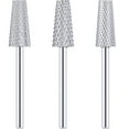 thumbnail image 1 of ABCISI Nail Drill Bit, 3 Pieces Tapered Barrel Carbide Nail Drill Bit, 3 Sizes Carbide Nail Drill Bit Acrylic File Cuticle, Art Tools for Gel Manicure Pedicure((XF, F, M,Silver), 1 of 13