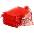 thumbnail image 1 of ABCISI  Organza Bags, 200Pcs 4"x6" Drawstring Jewelry Pouches for Wedding- Black Mesh Gift Pouches for Jewelry, Candy, Makeup (Red), 1 of 13